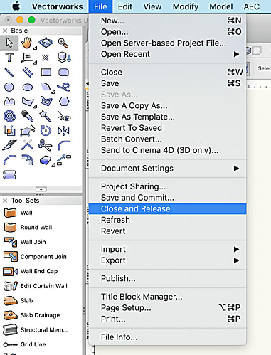 Close and release command.