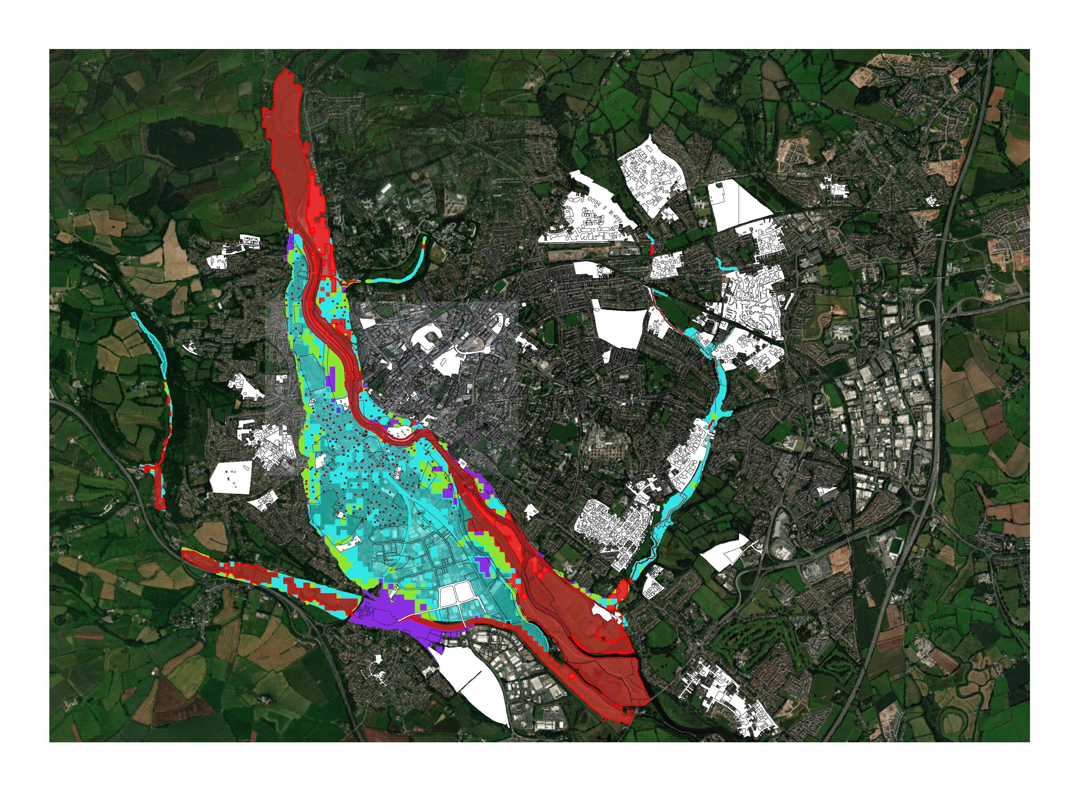 Overlaying flood risk maps using GIS in Vectorworks.