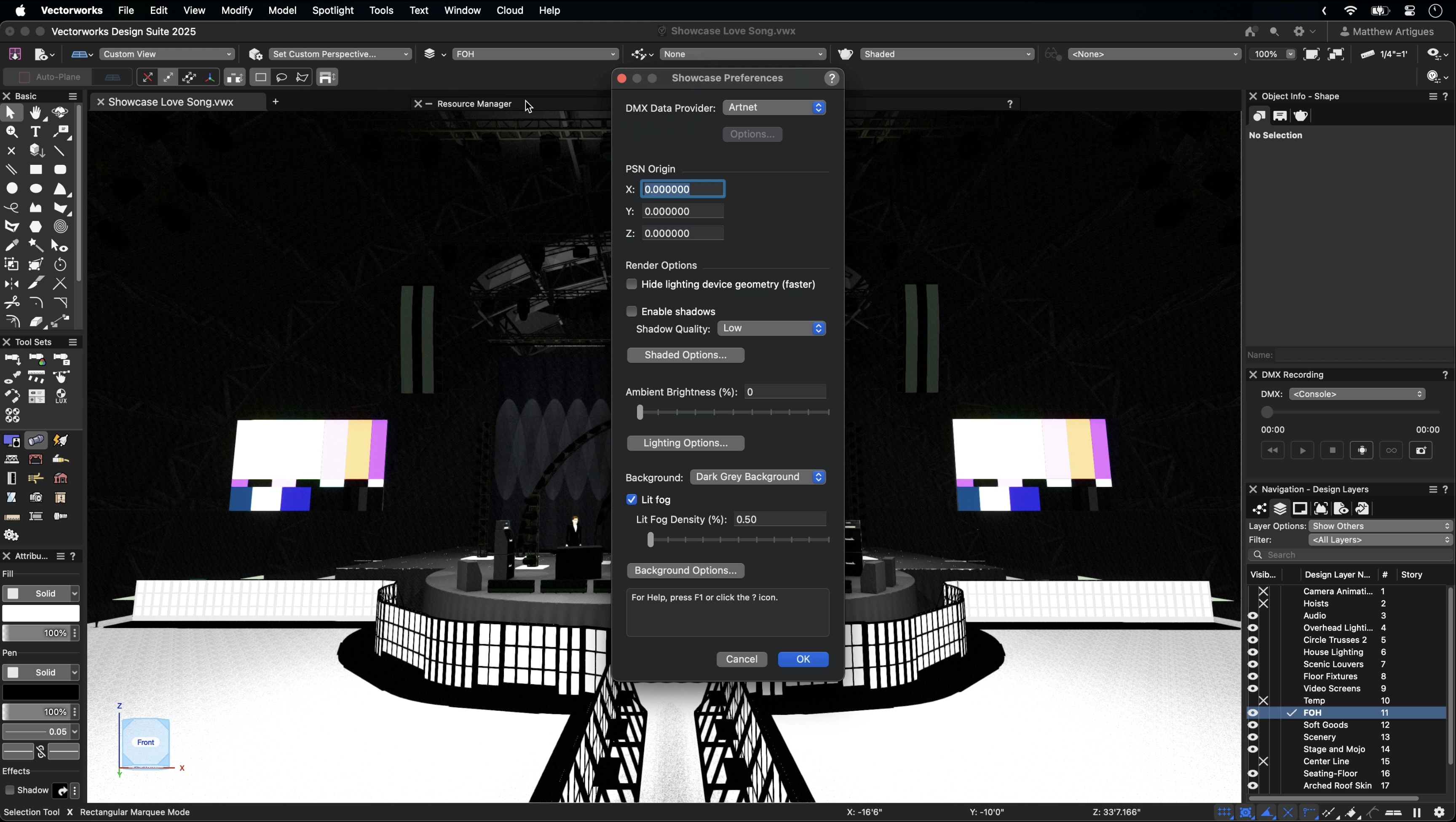 showcase preferences