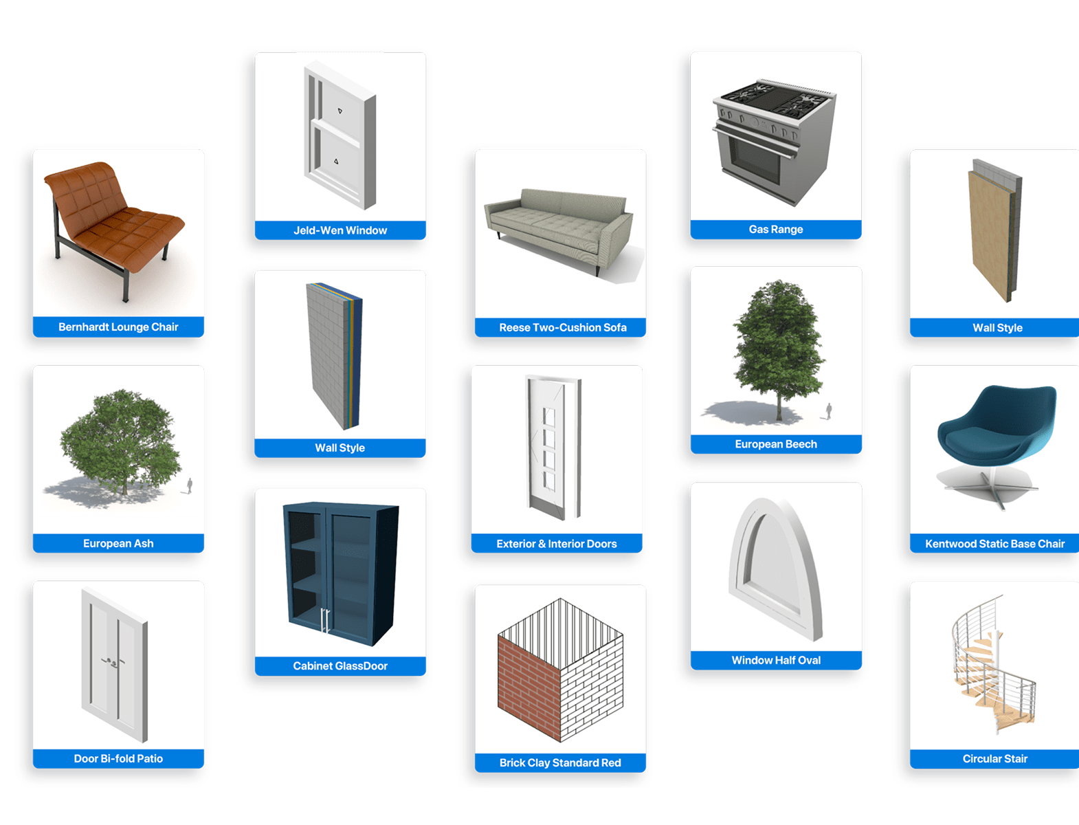 A collection of architectural resources found within Vectorworks resource manager