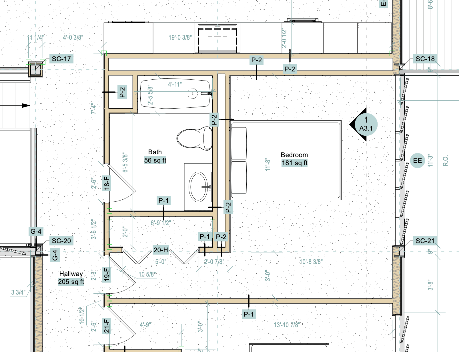 Examples of data tags being used in a plan drawing in Vectorworks.