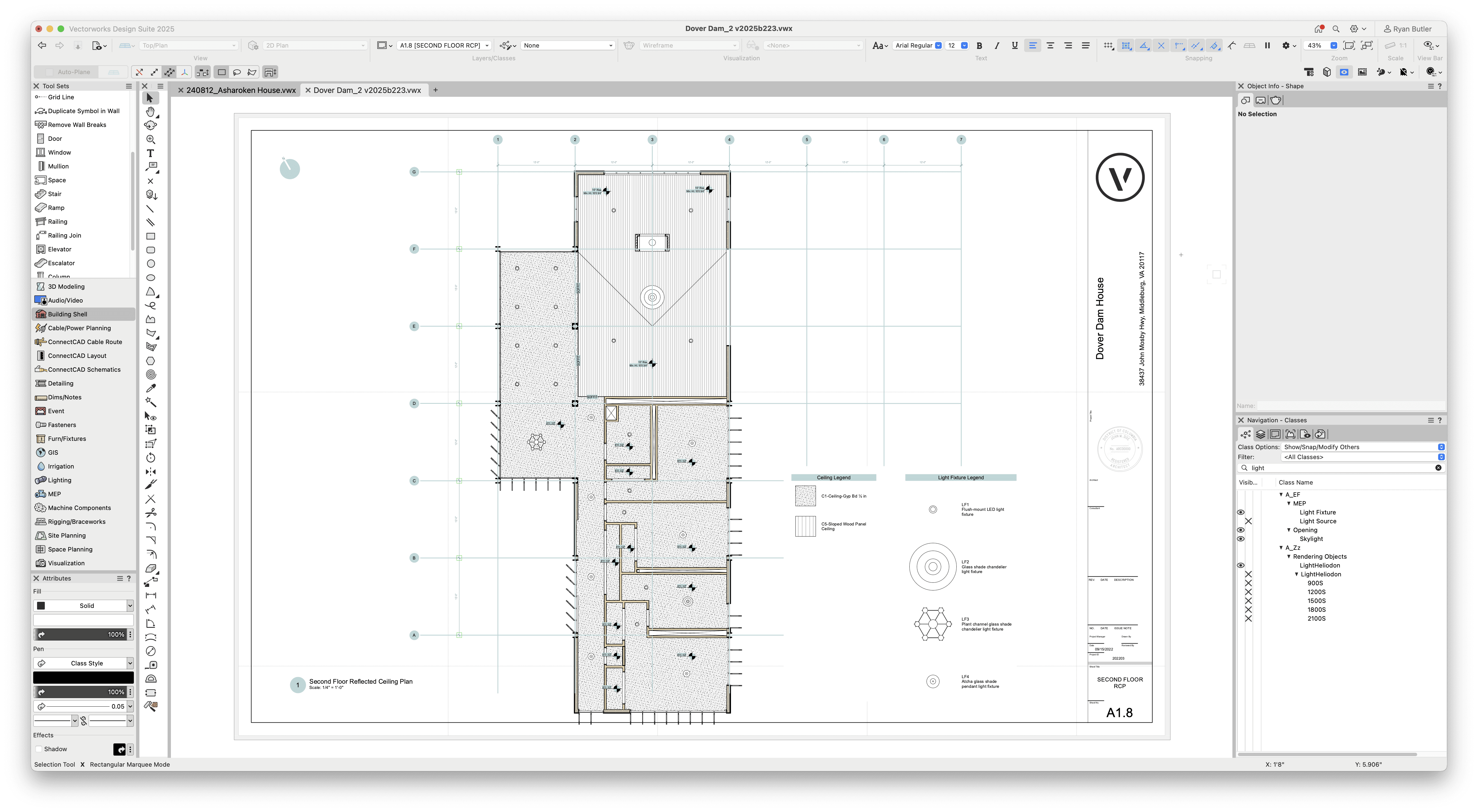 reflected ceiling plan in vectorworks