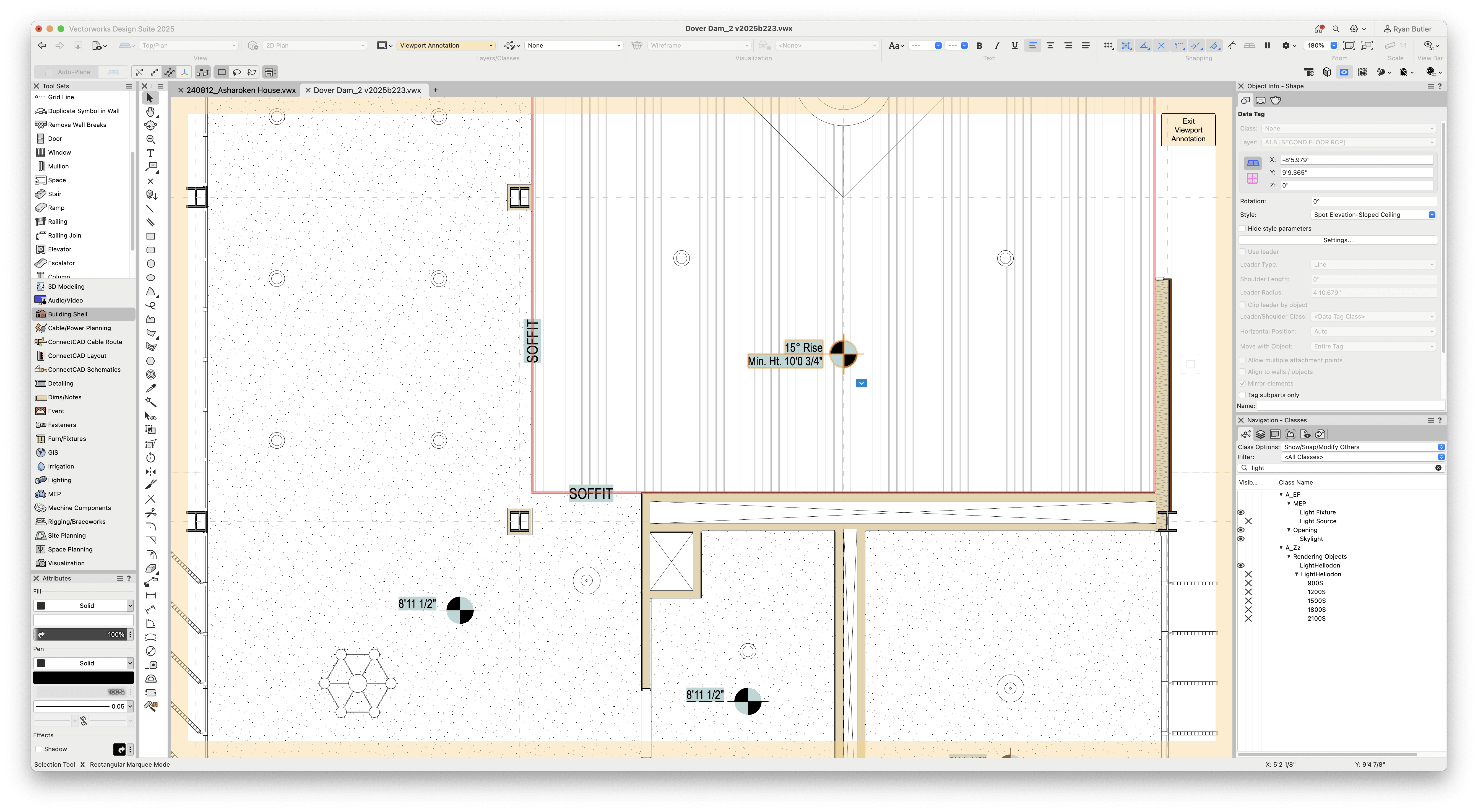 reflected ceiling plan in Vectorworks